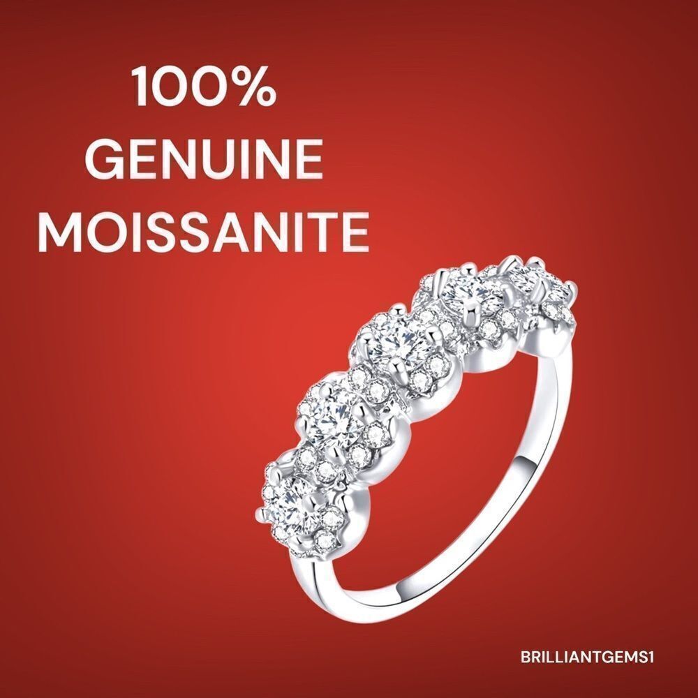 💎210💎 DIAMOND MOISSANITE 18K PLATED 3.6CT WEDDING | PARTY 925 SILVER RING